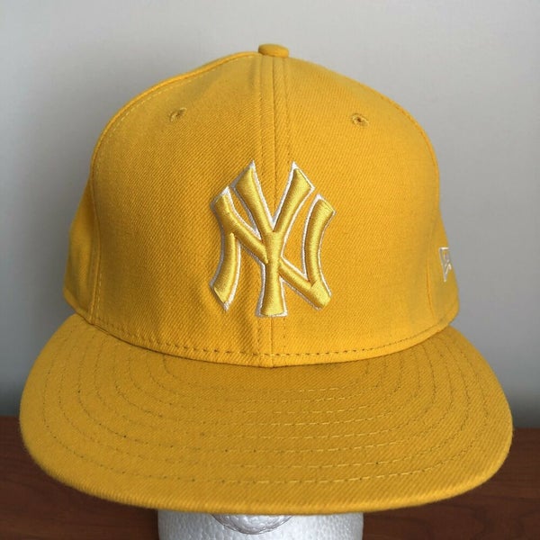 New York Yankees Hat Baseball Cap Fitted 7 3/8 New Era Gold MLB