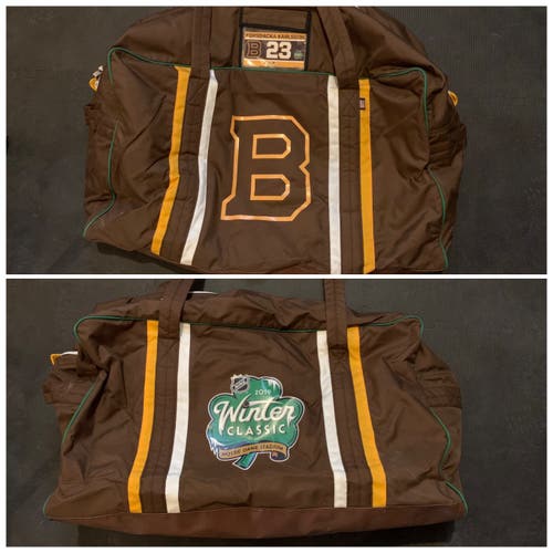 2019 Winter Classic Boston Bruins Brown Player Hockey Bag 4orte COA