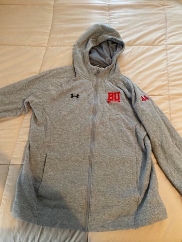 Boston University Lacrosse Team Issued Zip-Up Sweatshirt