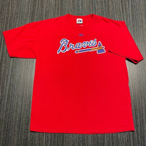 Atlanta Braves T-Shirt Men's Size XL Gray LONG SLEEVES Sports Baseball  Majestic