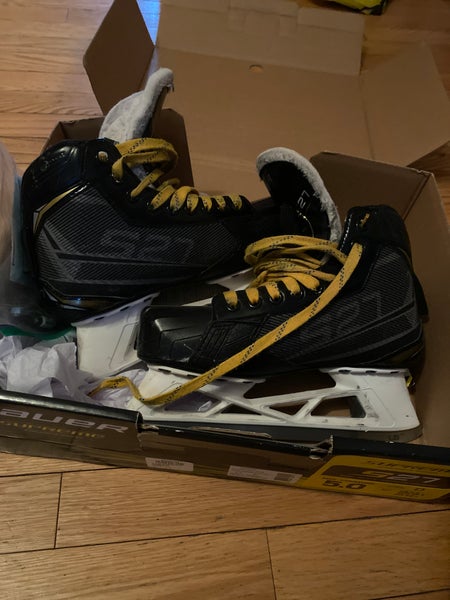 Junior Used Bauer Supreme S27 Hockey Goalie Skates Regular Width Size 5