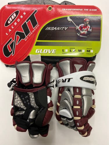 New Goalie Gait Insanity 13" Lacrosse Gloves Maroon