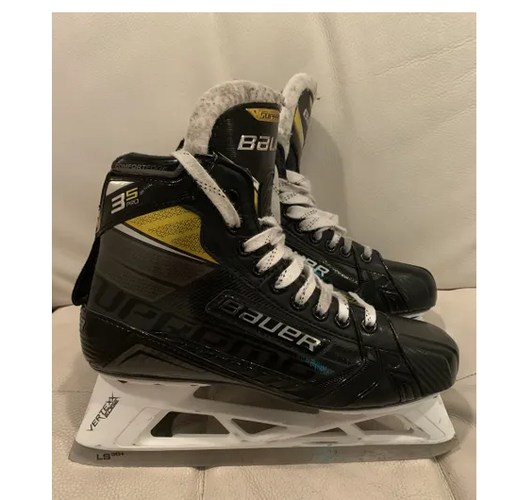 Senior Used Bauer Supreme 3s Hockey Goalie Skates Extra Wide Width Size 7.5