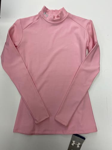 Brand New Pink Women's Under Armour Cold Gear Compression Mock Turtleneck Shirt