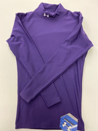 Brand New Purple Women's Under Armour Cold Gear Compression Mock Turtleneck Shirt