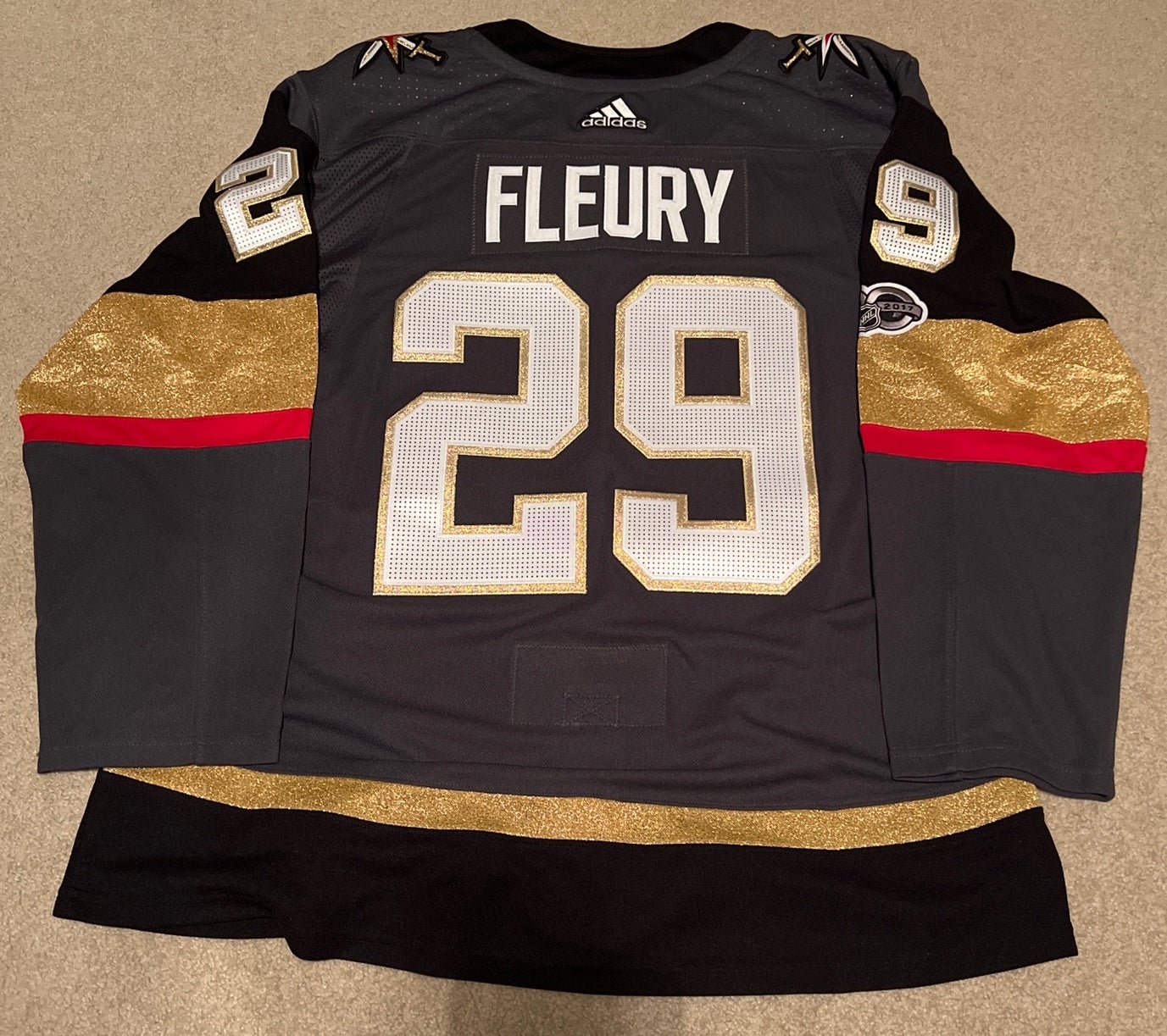 NEW Authentic Vegas Golden Knights Marc Andre Fleury Adidas Jersey (size  52) NHL 100 Patch