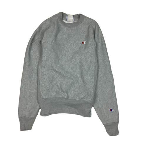 Champion Reverse Weave Basic C Logo Gray Pullover Crewneck Sweatshirt Adult XS
