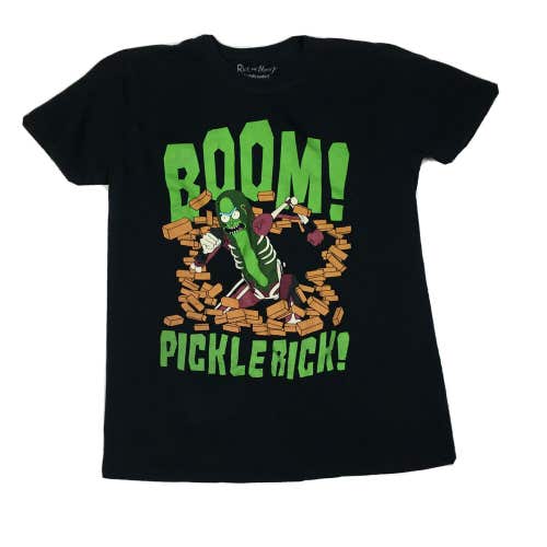 Rick and Morty Boom Pickle Rick Ripple Junction Adult Swim Black T-Shirt (M)