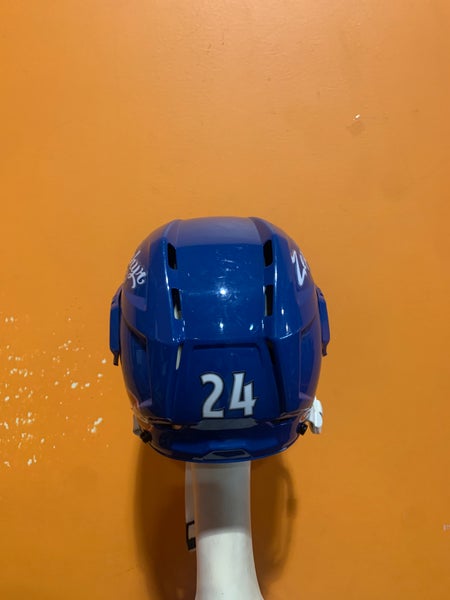 Game Used Blue CCM Vector V08 Pro Stock Helmet Colorado Eagles #24 Size S