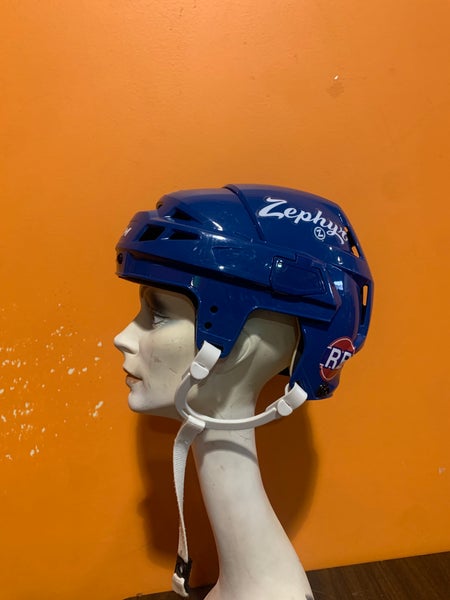 Game Used Blue CCM Vector V08 Pro Stock Helmet Colorado Eagles #24 Size S