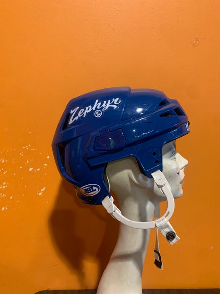 Game Used Blue CCM Vector V08 Pro Stock Helmet Colorado Eagles #24 Size S