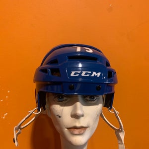 Game Used Blue CCM Vector V08 Pro Stock Helmet Colorado Eagles #73 Size S