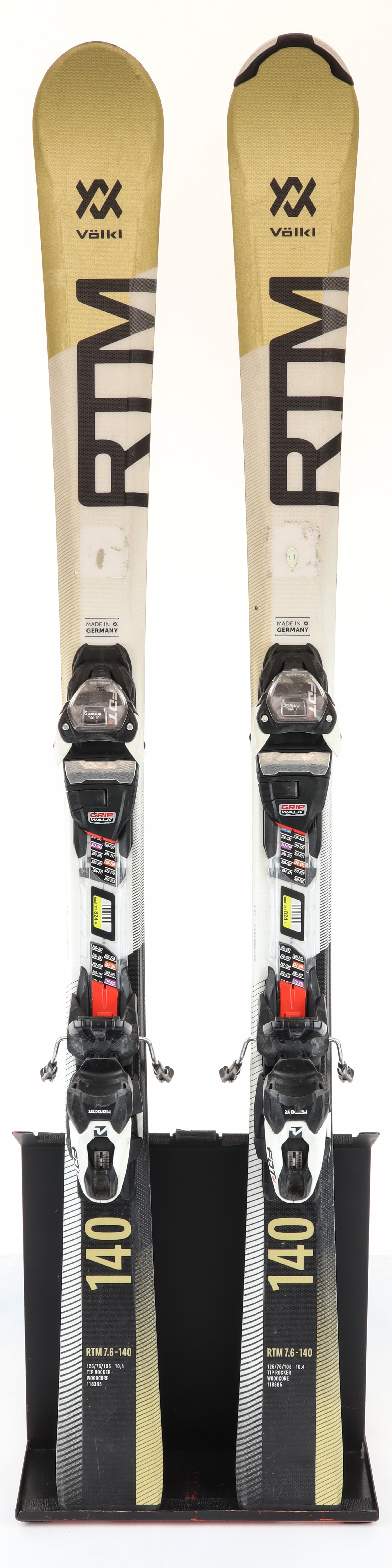 Used Volkl RTM 7.6 Demo Ski with Bindings Size 140 (Option
