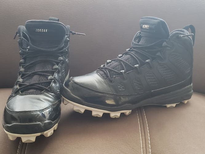 Black Used Men's Size 8.0 (Men's 9.0) Molded Cleats Air Jordan High Top