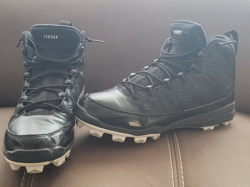 Black Used Men's Size 8.0 (Men's 9.0) Molded Cleats Air Jordan High Top
