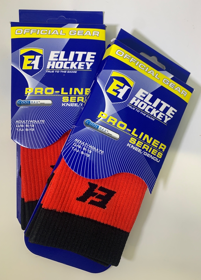 Elite Hockey Pro-Liner Ribbed Tube/Knee Socks w/ Coolmax, 2 Pair (Adult Size 5-13, "Dark Red") *NEW*