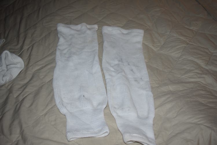 Striped Hockey Socks, White, 27"