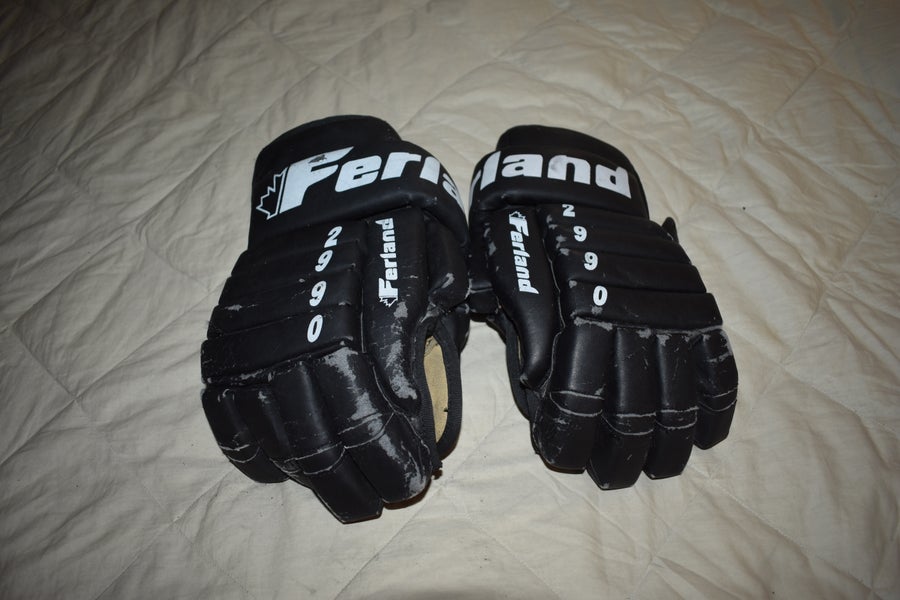 Ferland 2990 Leather Palm Hockey Gloves, Black, 13.5 Inches