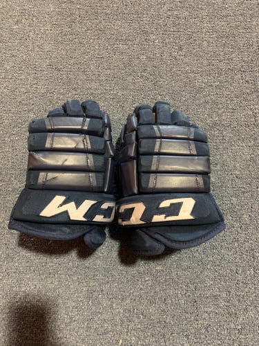 Game Used Blue CCM HG98 Pro Stock Gloves Colorado Avalanche Team Issue 14”