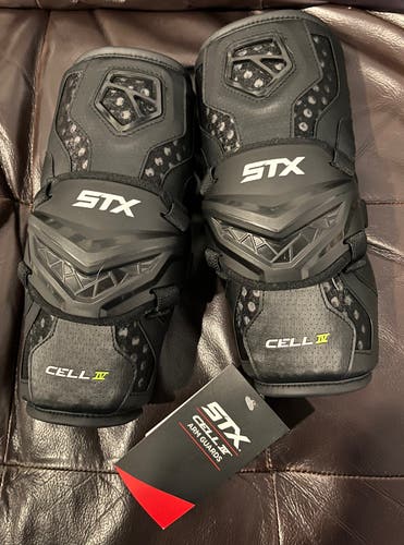New Small STX Cell IV LAX Lacrosse Arm Pads Guards Black New With Tags NWT