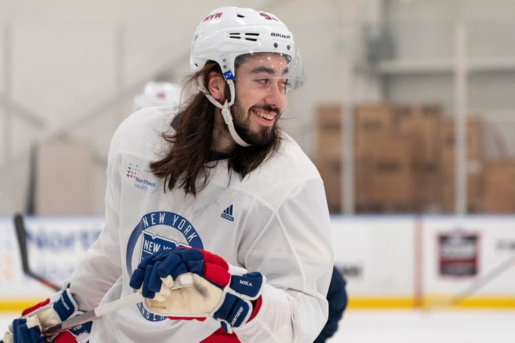 Team Issue MIKA ZIBANEJAD White Practice Jersey Used Size 58 Adidas New York Rangers