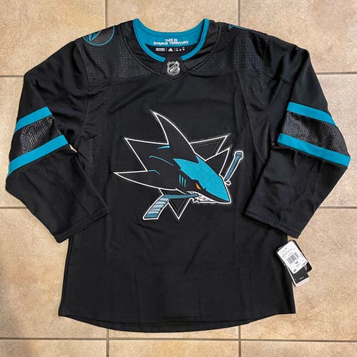 NWT!  Authentic Adidas San Jose Sharks Stealth Jersey Sz 50