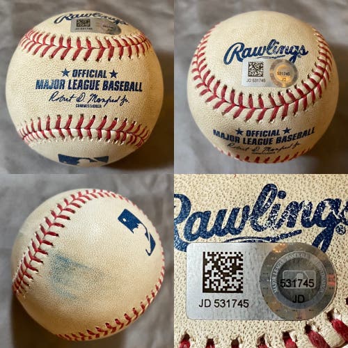 MLB 8/29/19 Pittsburgh Pirates vs Colorado Rockies Game Used MLB Authenticated Baseball