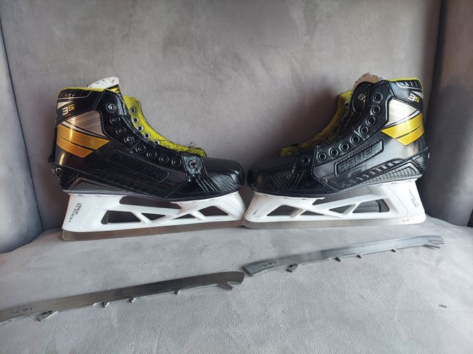 Senior Used Bauer Supreme 3s Hockey Goalie Skates Regular Width Size 7.5