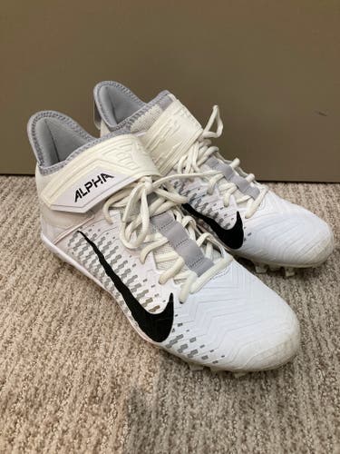 Men's 8.5 Nike Alpha Menace Pro 2 Mid Football Cleats White Gray