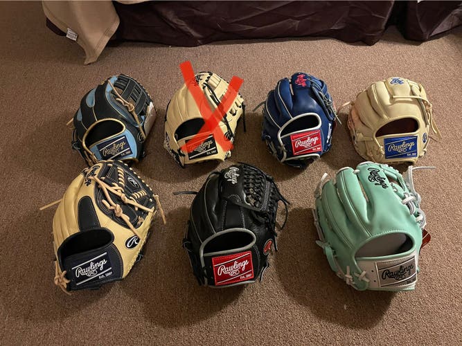 Lot Of Rawlings Exclusive Heart of the Hide Baseball Gloves