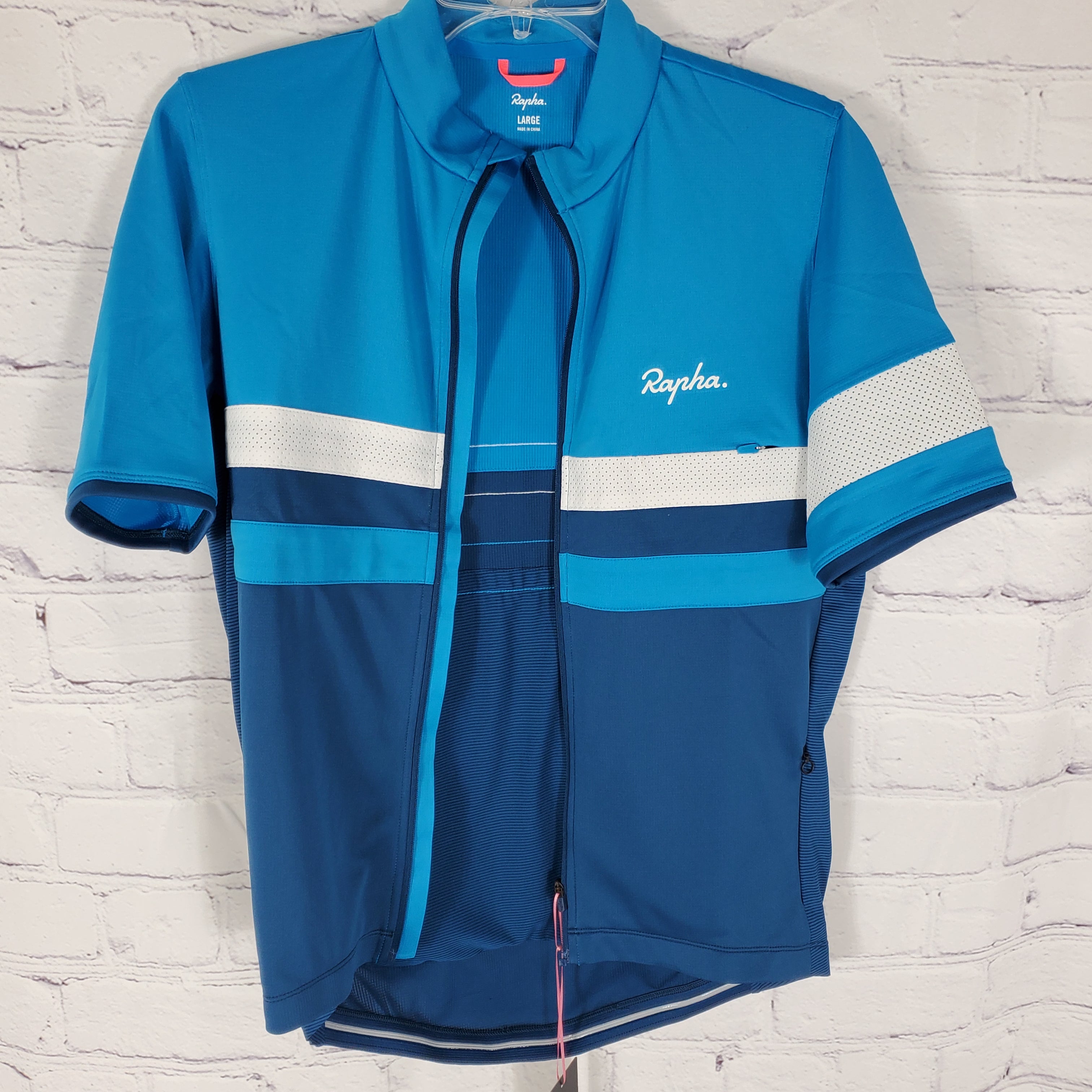 Rapha Men's Size L Blue Cycling Brevet Lightweight Jersey