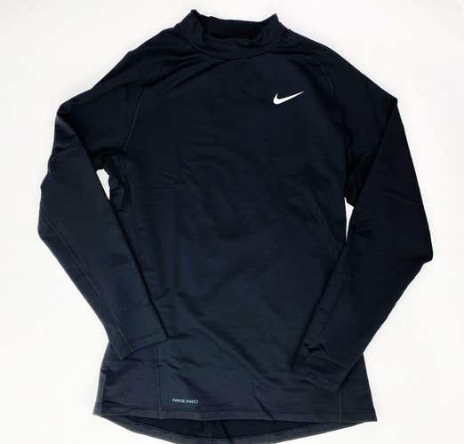 Nike Pro Long Sleeve Mock-Neck Training Top Men's Large Shirt Black DH4806