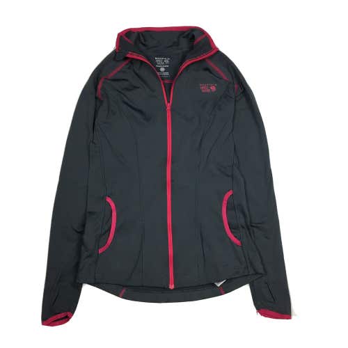 Mountain Hardware Women's Zip Up Lightweight Long Sleeve Jacket Gray/Pink Sz S