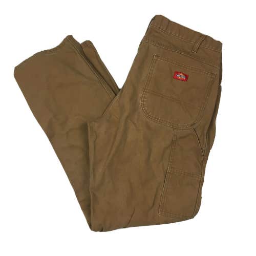 Dickies Workwear Thick Canvas Carpenter Pants Beige/Brown Relaxed Fit 36x34