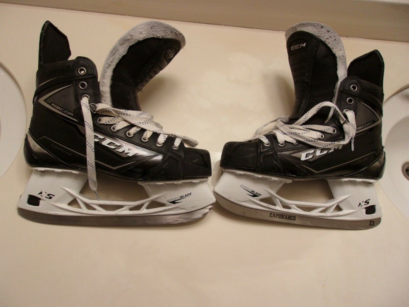 Arizona Coyotes/Tucson Roadrunners Kyle Capobianco game-worn CCM Ribcor 80K skates (name on blades)