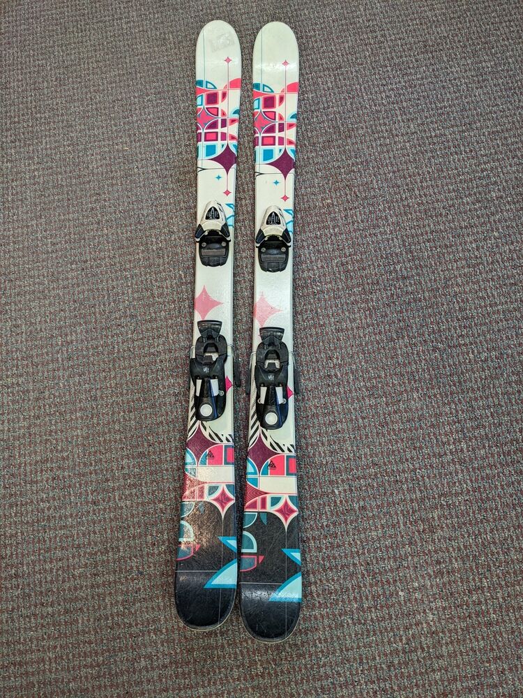 K2 Twin Tip Skis w/Salomon Bindings Size 135 Cm White Used SidelineSwap