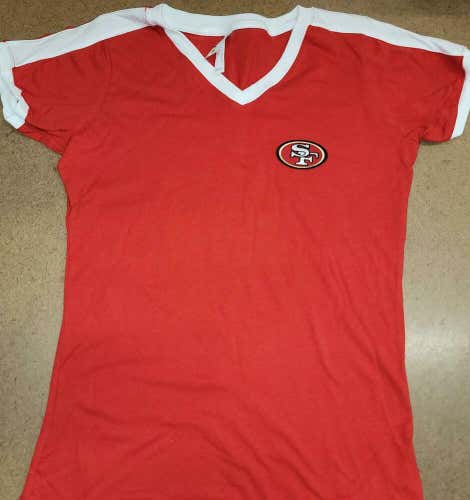 30116 Womens Ladies SAN Francisco 49ers "Laces" Long Sleeve Shirt New BLACK