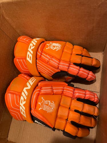 Orange brine king lacrosse gloves large