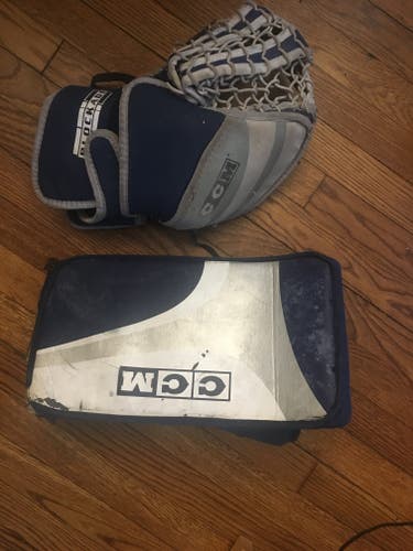 Used Full Right CCM Blockade Road Hockey Glove and Blocker