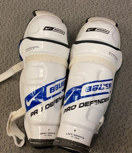 Nike Bauer Hockey Shin Pads Guards pro defender 15 inch 15"