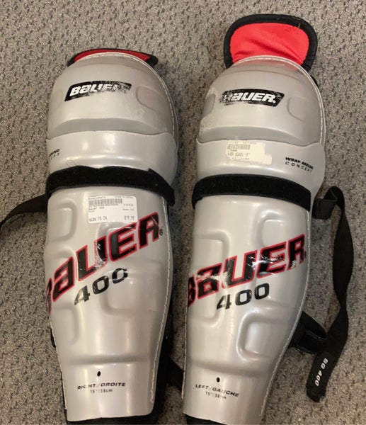 Bauer Used Senior 15" Shin Pads Guards SG400 Sg 400 hockey