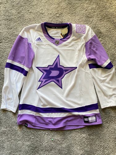 New Dallas Stars 2021-2022 Hockey Fights Cancer Size 54 Adidas Jersey