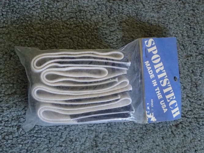 SPORTSTECH Hockey ShinGuard Straps   1" x 17" (1 set of 4 straps) WHITE