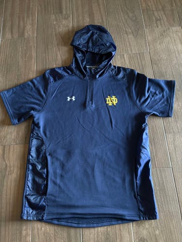 Under Armour Notre Dame Short Sleeve Command Hoodie Mens L