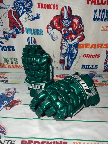 Loyola Greyhounds Triumph 2 Green Lacrosse Gloves Size 13