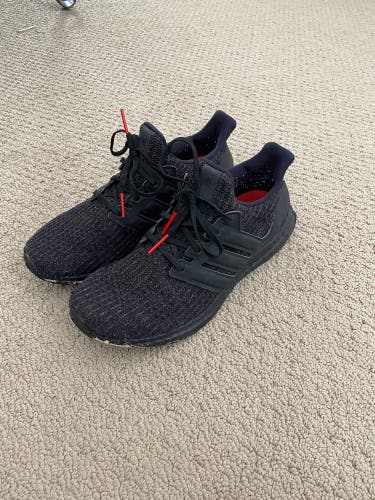 Black Adult Used Men's Size 9.0 (Women's 10) Adidas Ultra Boost Shoes