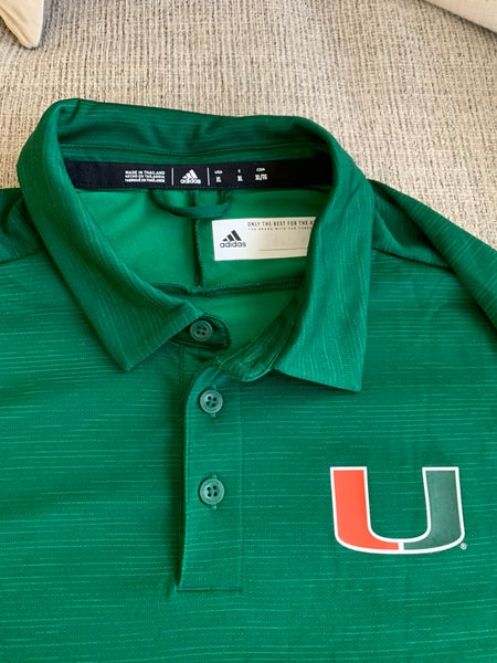 Men's adidas White Miami Hurricanes Full Button Baseball Jersey