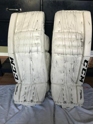 Used 31"+1 CCM Extreme Flex 860 Goalie Leg Pads Pro Stock