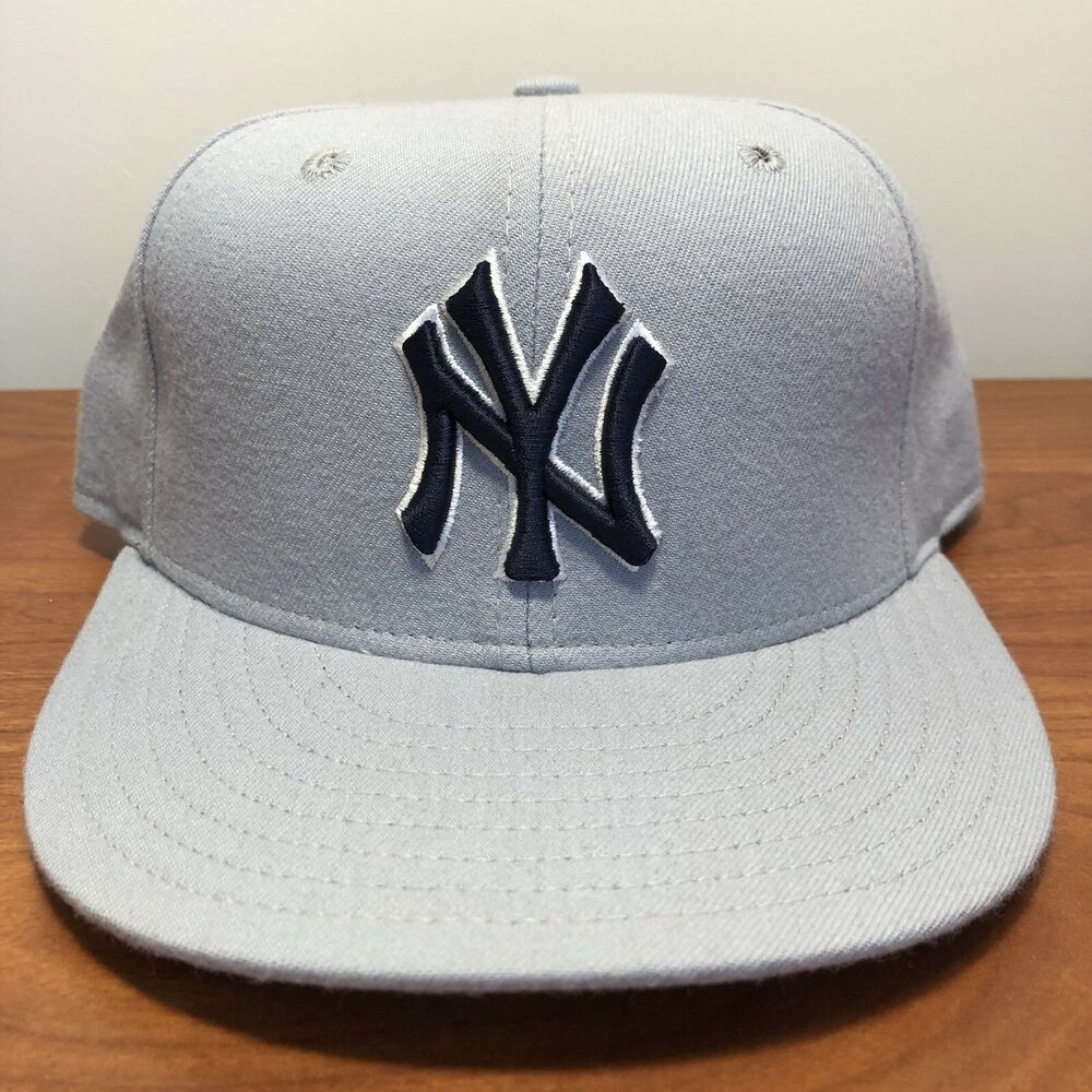 New York Yankees Hat Baseball Cap Fitted 7 1/4 New Era Gray MLB NYY Vintage  90s | SidelineSwap