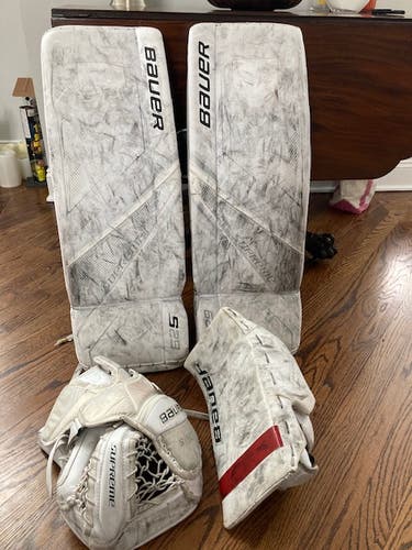 Used Bauer Supreme S29 Goalie Leg Pads Senior size small